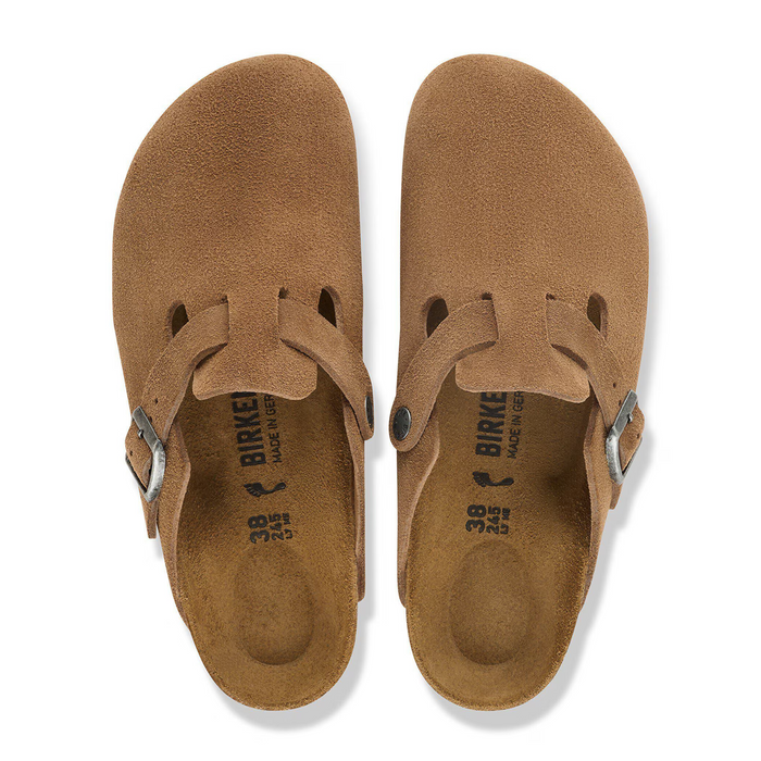 Birkenstock Boston Clog (Women) - Dark Tea Suede Dress-Casual - Clogs & Mules - The Heel Shoe Fitters