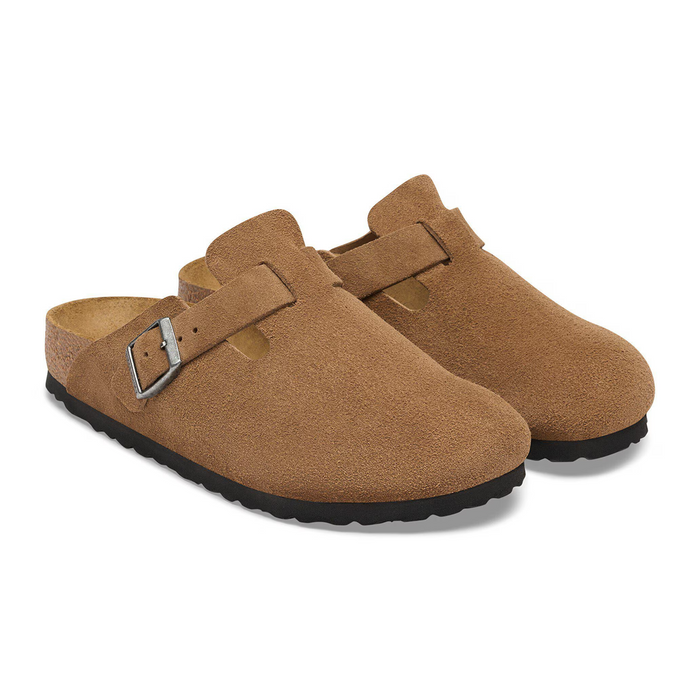 Birkenstock Boston Clog (Women) - Dark Tea Suede Dress-Casual - Clogs & Mules - The Heel Shoe Fitters
