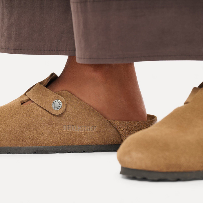 Birkenstock Boston Clog (Women) - Dark Tea Suede Dress-Casual - Clogs & Mules - The Heel Shoe Fitters