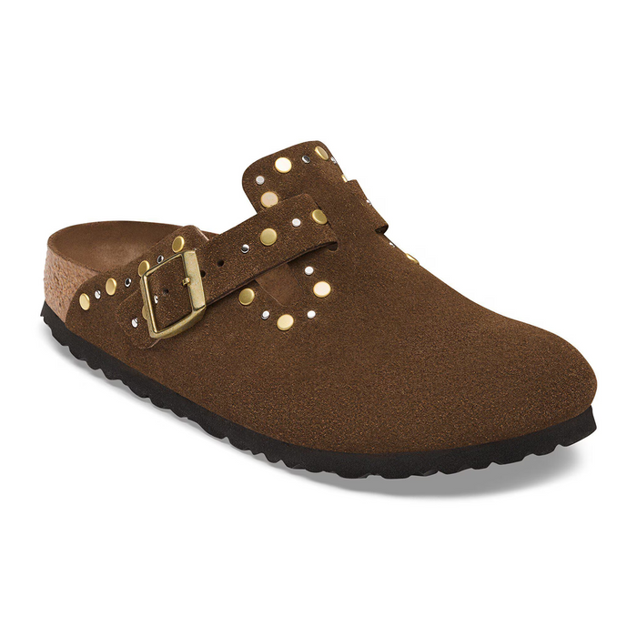 Birkenstock Boston Rivets Clog (Women) - Carafe Suede Dress-Casual - Clogs & Mules - The Heel Shoe Fitters