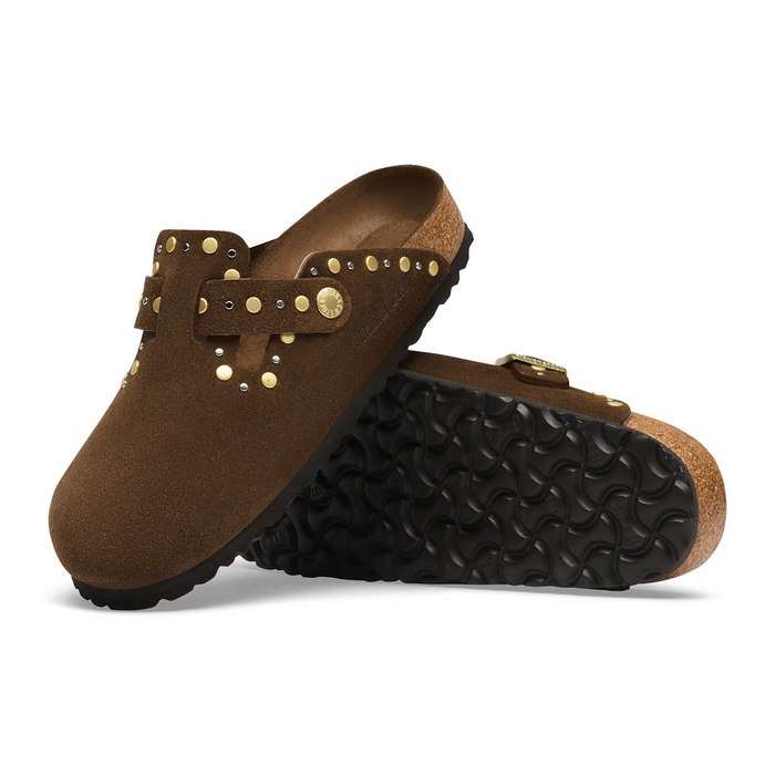 Birkenstock Boston Rivets Clog (Women) - Carafe Suede Dress-Casual - Clogs & Mules - The Heel Shoe Fitters