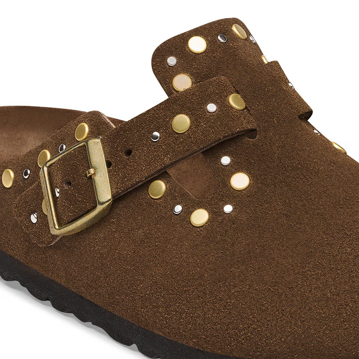 Birkenstock Boston Rivets Clog (Women) - Carafe Suede Dress-Casual - Clogs & Mules - The Heel Shoe Fitters
