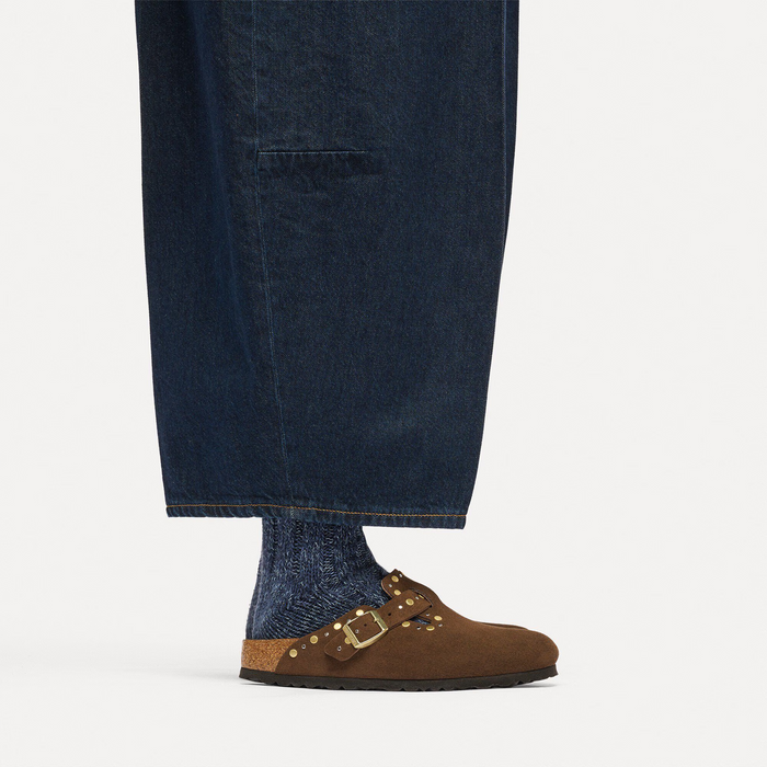Birkenstock Boston Rivets Clog (Women) - Carafe Suede Dress-Casual - Clogs & Mules - The Heel Shoe Fitters