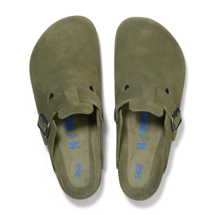 Birkenstock Boston Soft Footbed Clog (Men) - Thyme Suede Dress-Casual - Clogs & Mules - The Heel Shoe Fitters