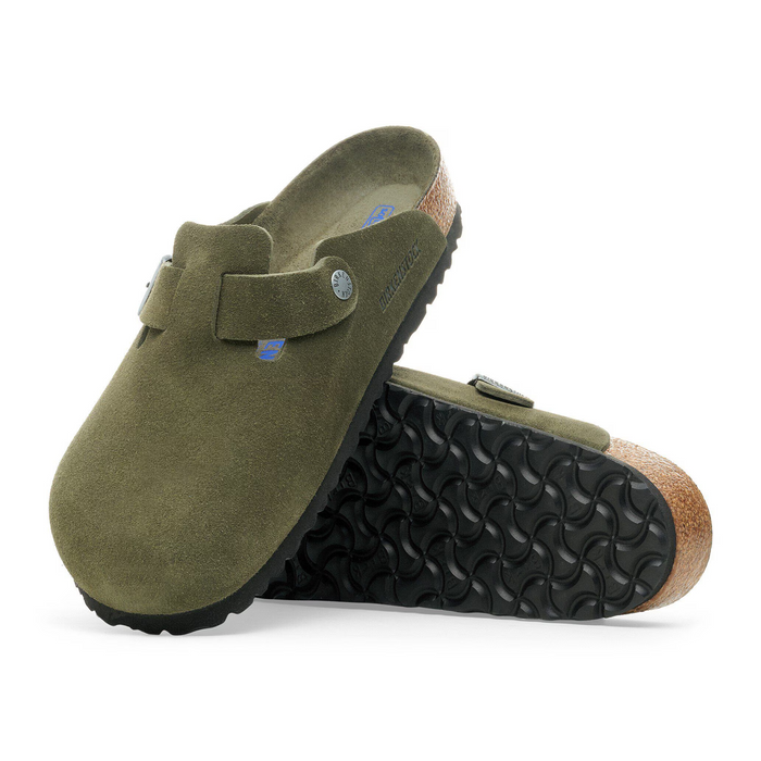 Birkenstock Boston Soft Footbed Clog (Men) - Thyme Suede Dress-Casual - Clogs & Mules - The Heel Shoe Fitters