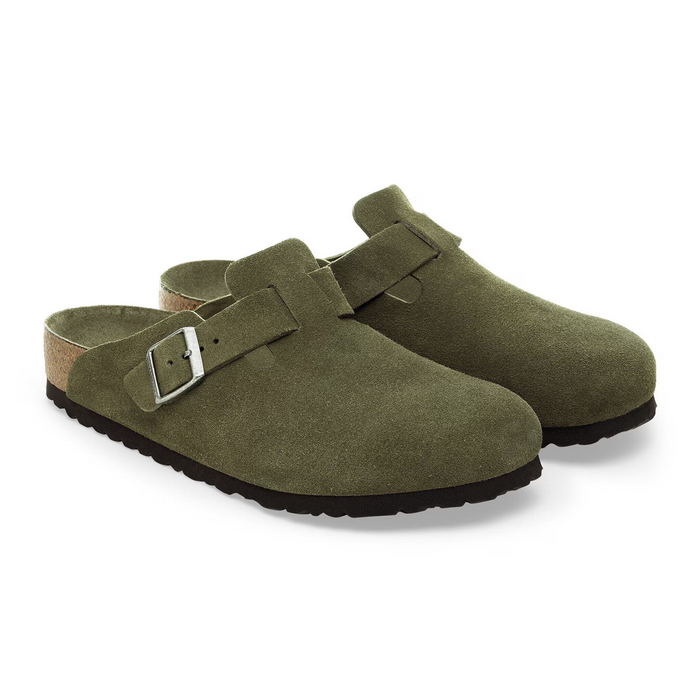 Birkenstock Boston Soft Footbed Clog (Men) - Thyme Suede Dress-Casual - Clogs & Mules - The Heel Shoe Fitters