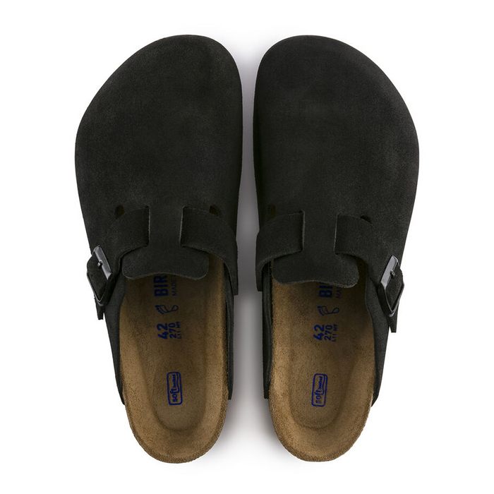 Birkenstock Boston Suede Soft Footbed Clog (Unisex) Dress-Casual - Clogs & Mules - The Heel Shoe Fitters