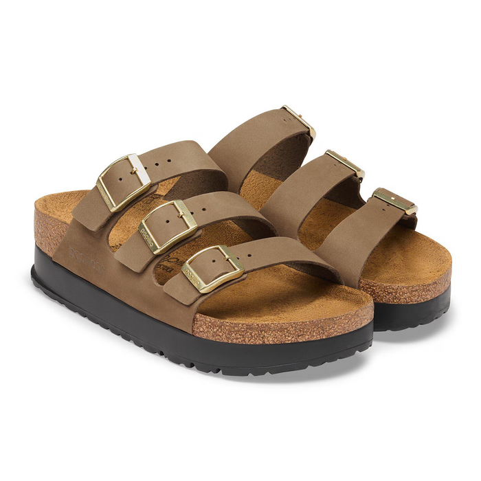 Birkenstock Florida III Flex Platform Slide Sandal (Women) - Dark Tea Nubuck Sandal - Slide - The Heel Shoe Fitters