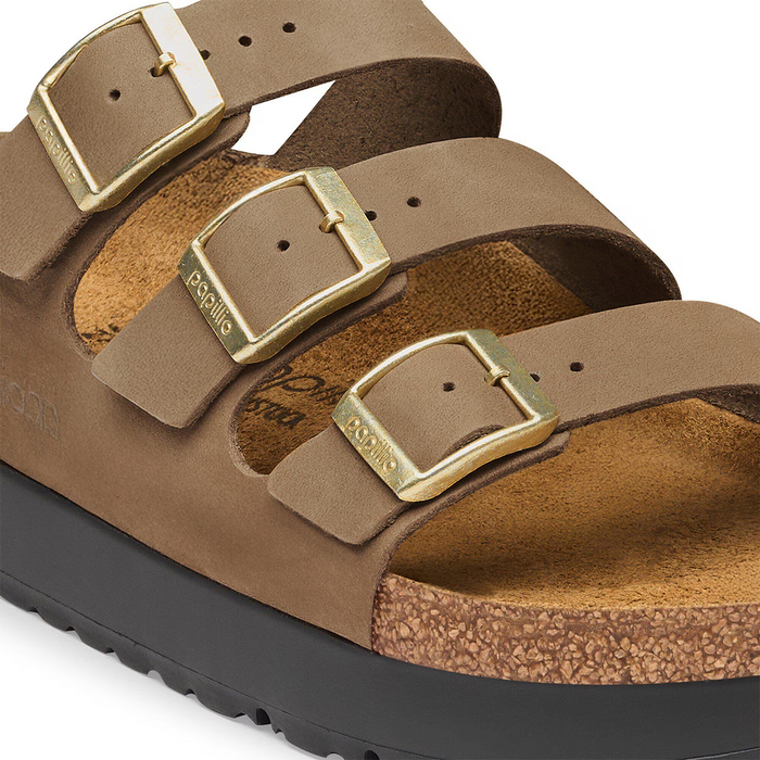 Birkenstock Florida III Flex Platform Slide Sandal (Women) - Dark Tea Nubuck Sandal - Slide - The Heel Shoe Fitters