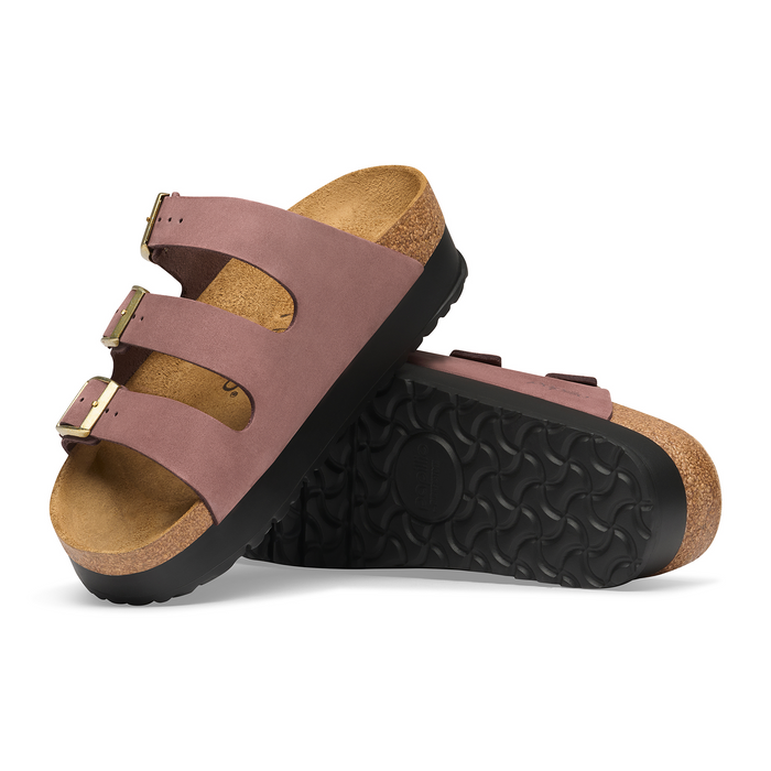 Birkenstock Florida III Flex Platform Slide Sandal (Women) - Pepper Nubuck Sandal - Slide - The Heel Shoe Fitters