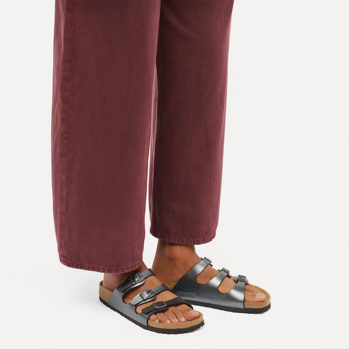 Birkenstock Florida Slide Sandal (Women) - Metallic Black Birko-Flor Sandal - Slide - The Heel Shoe Fitters