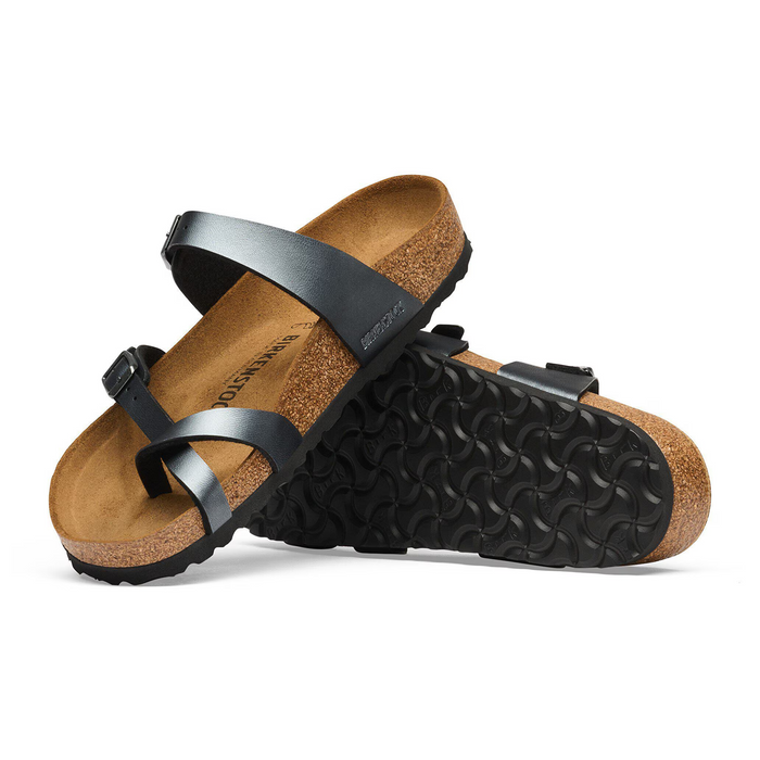 Birkenstock Mayari Sandal (Women) - Metallic Black Birko-Flor Sandal - Slide - The Heel Shoe Fitters