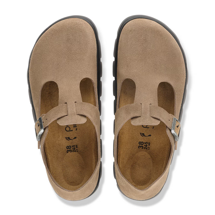 Birkenstock Paris Chunky Mary Jane (Women) - Gray Taupe Suede Dress-Casual - Slip On - The Heel Shoe Fitters