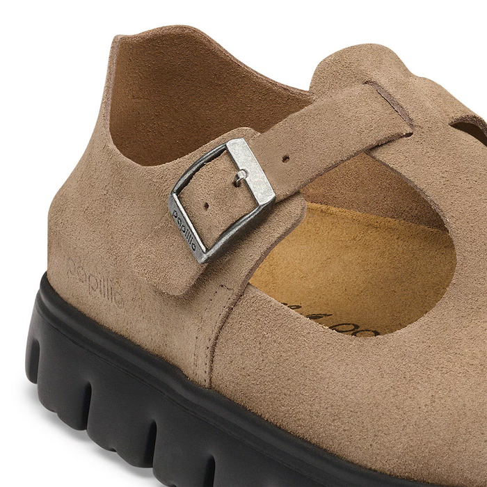 Birkenstock Paris Chunky Mary Jane (Women) - Gray Taupe Suede Dress-Casual - Slip On - The Heel Shoe Fitters