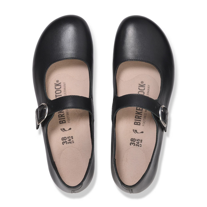 Birkenstock Santa Clarita Mary Jane (Women) - Black Leather Dress-Casual - Flat - The Heel Shoe Fitters