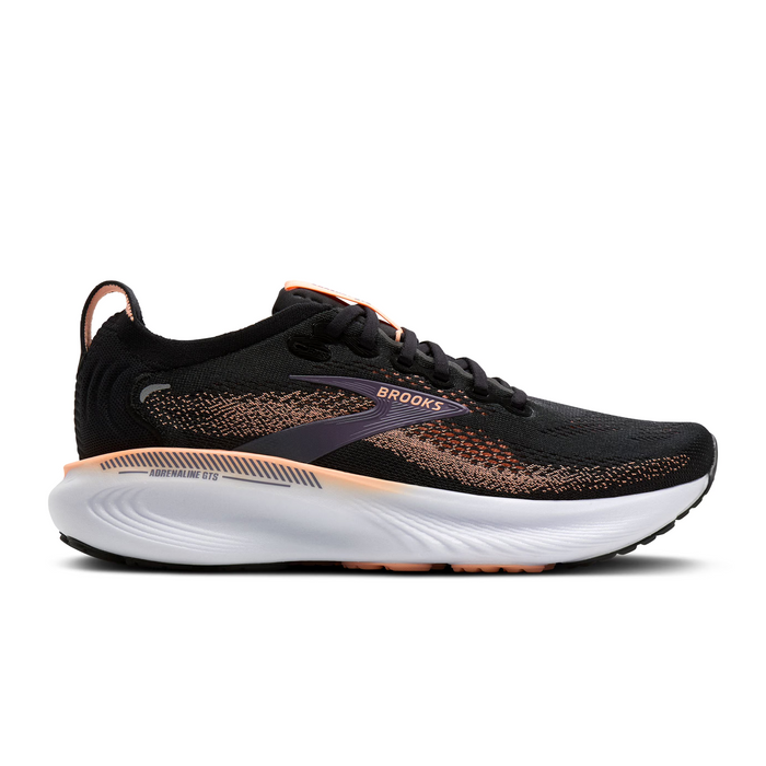 Brooks Adrenaline GTS 25 Running Shoe (Women) - Black/Peach/Mulled Grape Athletic - Running - Stability - The Heel Shoe Fitters