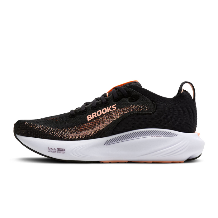 Brooks Adrenaline GTS 25 Running Shoe (Women) - Black/Peach/Mulled Grape Athletic - Running - Stability - The Heel Shoe Fitters