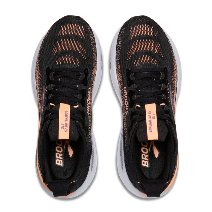Brooks Adrenaline GTS 25 Running Shoe (Women) - Black/Peach/Mulled Grape Athletic - Running - Stability - The Heel Shoe Fitters