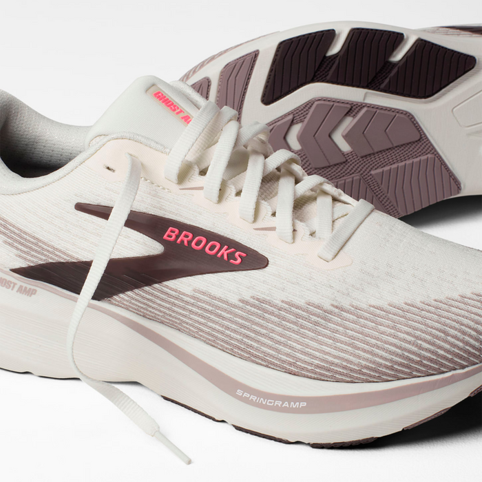 Brooks Ghost Amp Running Shoe (Women) - Arctic Wolf/Dove/Pink Athletic - Running - Neutral - The Heel Shoe Fitters