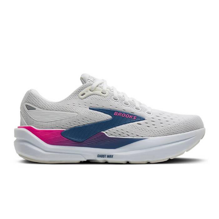 Brooks Ghost Max 3 Running Shoe (Women) - White/Moonlight/Pink Athletic - Running - Cushion - The Heel Shoe Fitters