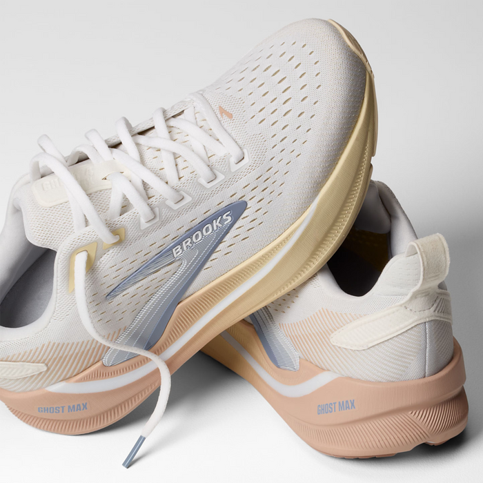 Brooks Ghost Max 4 Running Shoe (Women) - White/Rose/Rutabaga Athletic - Running - Cushion - The Heel Shoe Fitters