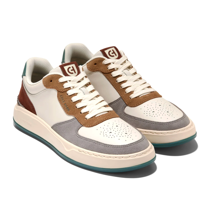 Cole Haan GrandPro Crossover Sneaker (Men) - Ivory/CH Golden Honey Suede/Mediterranean Athletic - Casual - Lace Up - The Heel Shoe Fitters