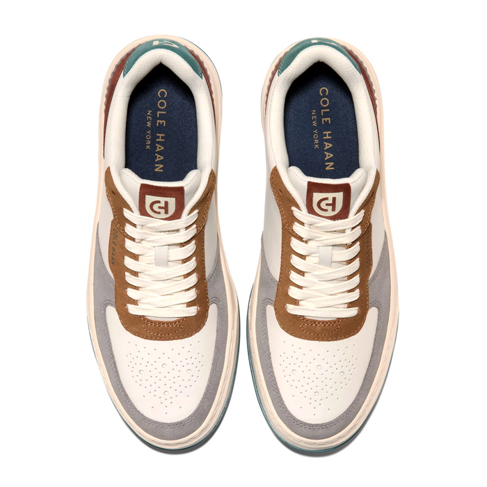 Cole Haan GrandPro Crossover Sneaker (Men) - Ivory/CH Golden Honey Suede/Mediterranean Athletic - Casual - Lace Up - The Heel Shoe Fitters