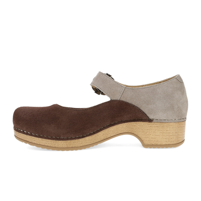 Dansko Bonny Mary Jane (Women) - Chocolate/Taupe Dress-Casual - Slip On - The Heel Shoe Fitters