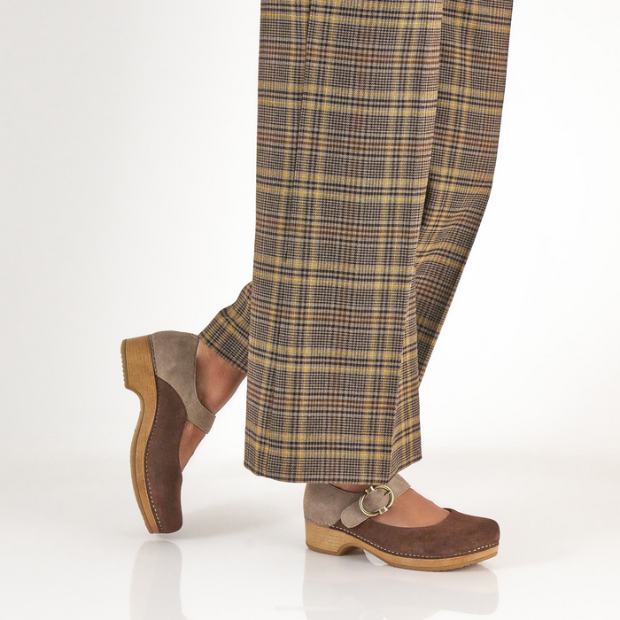 Dansko Bonny Mary Jane (Women) - Chocolate/Taupe Dress-Casual - Slip On - The Heel Shoe Fitters