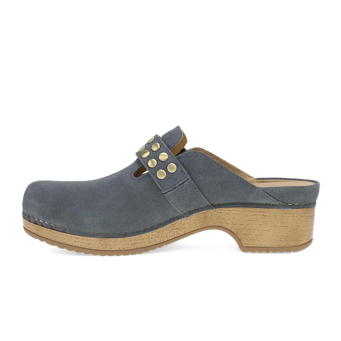 Dansko Branson Clog (Women) - Dusty Blue Suede Dress-Casual - Clogs & Mules - The Heel Shoe Fitters
