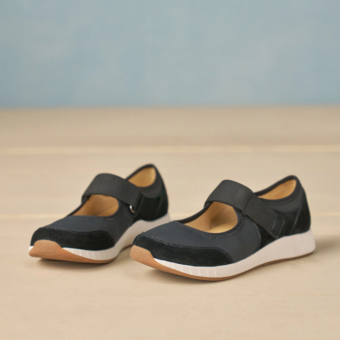 Dansko Carolina Mary Jane Sneaker (Women) - Black Suede Athletic - Casual - Slip On - The Heel Shoe Fitters
