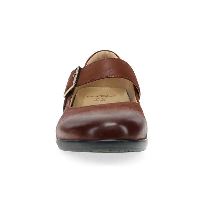 Dansko Collette Mary Jane (Women) - Russet Burnished Nubuck Dress-Casual - Flat - The Heel Shoe Fitters