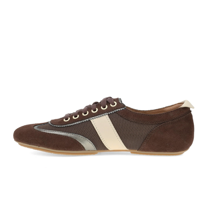 Dansko Milana Sneaker (Women) - Chocolate/Pewter Athletic - Casual - Lace Up - The Heel Shoe Fitters