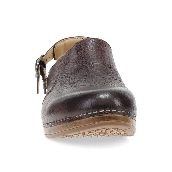 Dansko Millie Clog (Women) - Chocolate Tooled Dress-Casual - Clogs & Mules - The Heel Shoe Fitters