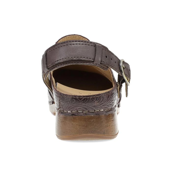 Dansko Millie Clog (Women) - Chocolate Tooled Dress-Casual - Clogs & Mules - The Heel Shoe Fitters