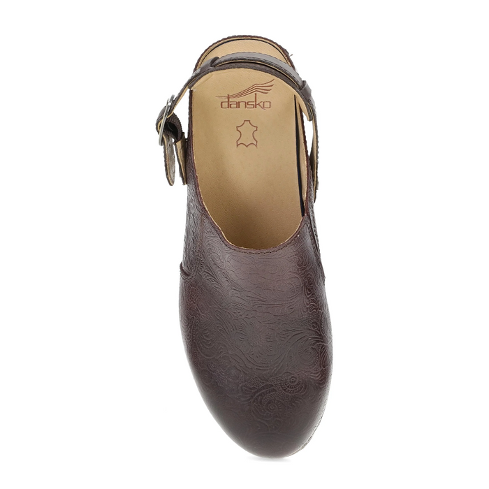 Dansko Millie Clog (Women) - Chocolate Tooled Dress-Casual - Clogs & Mules - The Heel Shoe Fitters