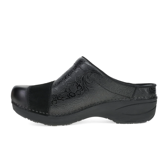 Dansko Zinnia Clog (Women) - Black Multi Dress-Casual - Clogs & Mules - The Heel Shoe Fitters