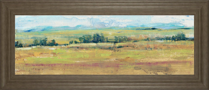 Distant Treeline Panel II By Tim Otoole - Framed Print Wall Art - Light Brown