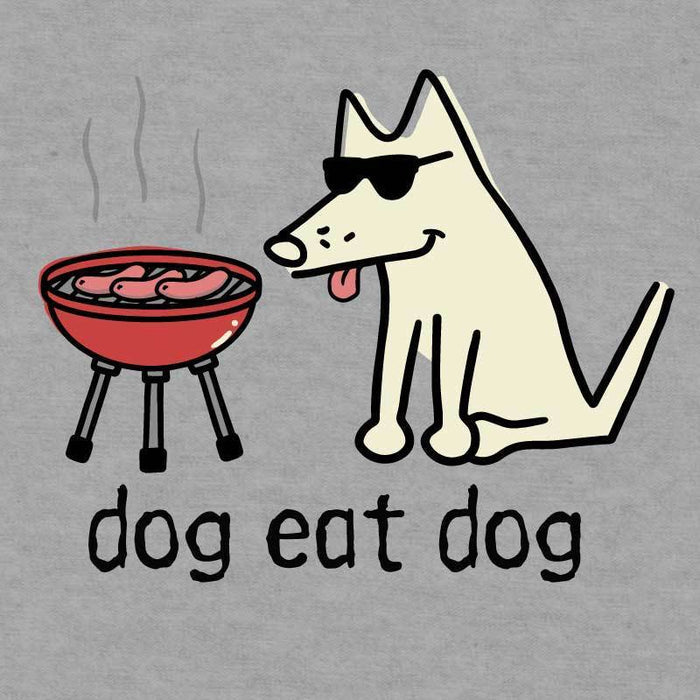 Dog Eat Dog - Ladies T-Shirt V-Neck - Teddy the Dog T-Shirts and Gifts