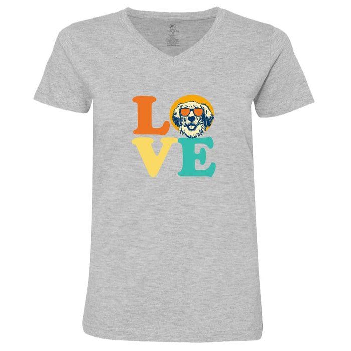 Dog Love (Retriever) - Ladies T-Shirt V-Neck