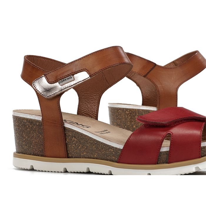 Dorking Gold D9512 Wedge Sandal (Women) Sandal - Heel/Wedge - The Heel Shoe Fitters