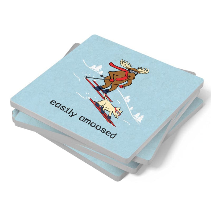 Easily Amoosed - Stone Coaster