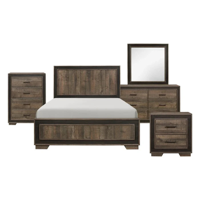 5-Piece Bedroom Set: Bed/Dresser & Mirror/Nightstand/Chest