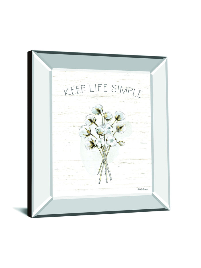 Farmhouse Cotton IV By Beth Grove - Mirror Framed Print Wall Art - White