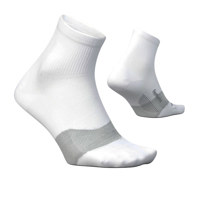 Feetures Elite Ultra Light Cushion Quarter Sock (Unisex) - White Accessories - Socks - Performance - The Heel Shoe Fitters