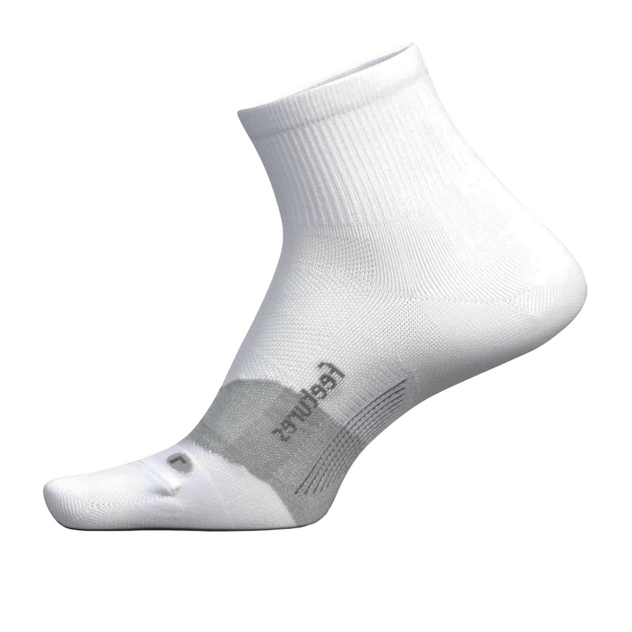 Feetures Elite Ultra Light Cushion Quarter Sock (Unisex) - White Accessories - Socks - Performance - The Heel Shoe Fitters