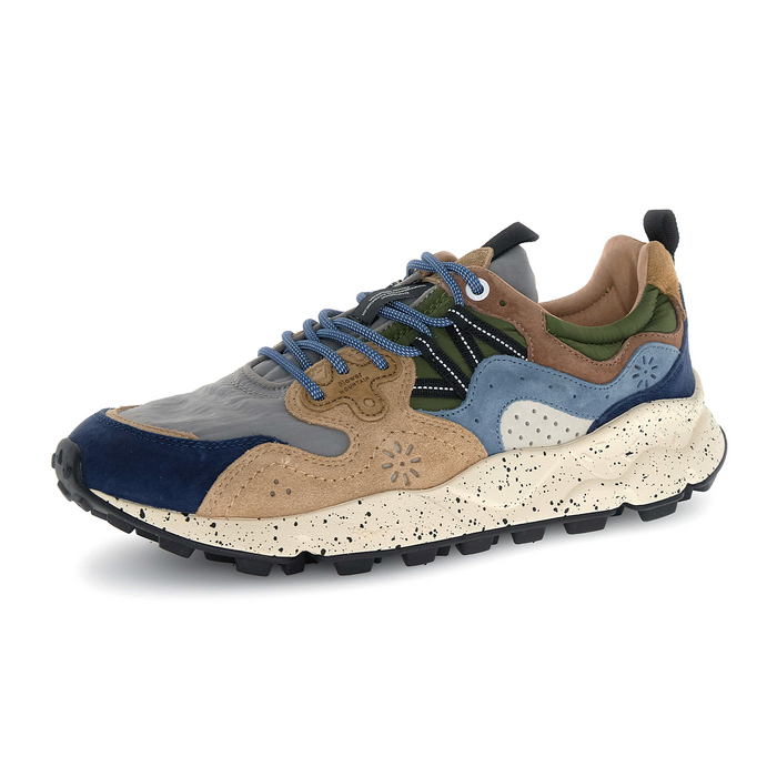 Flower Mountain Yamano 3 Sneaker (Men) - Navy/Light Brown/Grey Athletic - Casual - Lace Up - The Heel Shoe Fitters