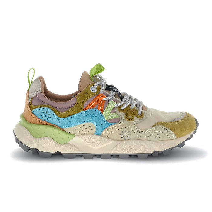 Flower Mountain Yamano 3 Sneaker (Women) - Cream/Milk/Light Blue Athletic - Casual - Lace Up - The Heel Shoe Fitters