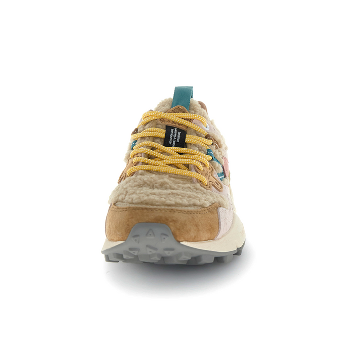 Flower Mountain Yamano 3 Sneaker (Women) - Teddy Light Brown/Rose/Beige Athletic - Casual - Lace Up - The Heel Shoe Fitters