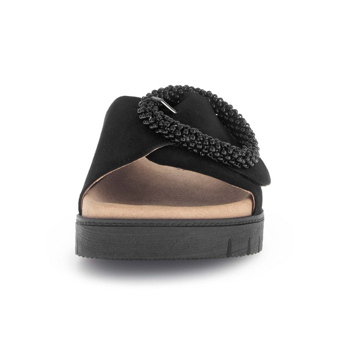 Gabor 745 Beaded Ring Slide (Women) - Dreamvelour/Schwarz Sandal - Slide - The Heel Shoe Fitters